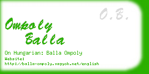 ompoly balla business card